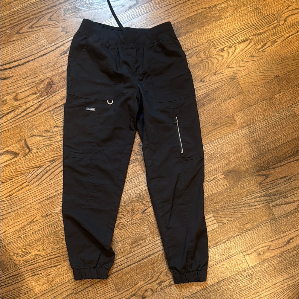Black Jogger Pants with Zipper Detail